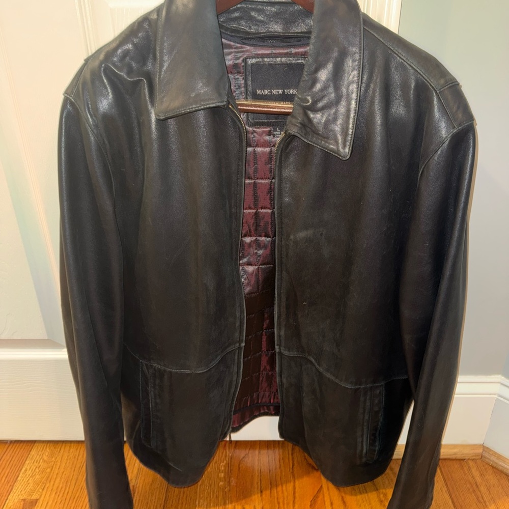Marc New York Men's Dark Leather Jacket